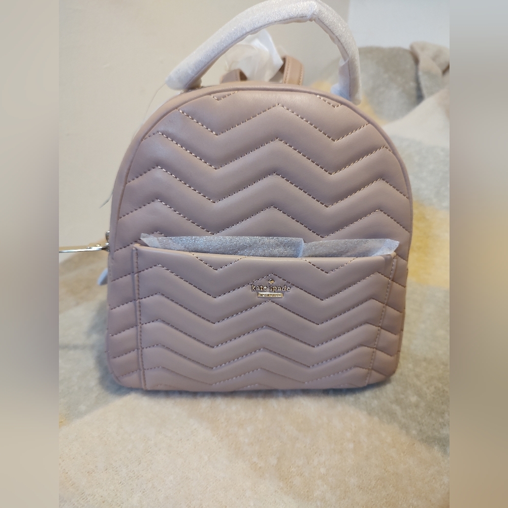 Kate Spade Reese Park Ethel Quilted Leather Backpack Ginger Tea NWT